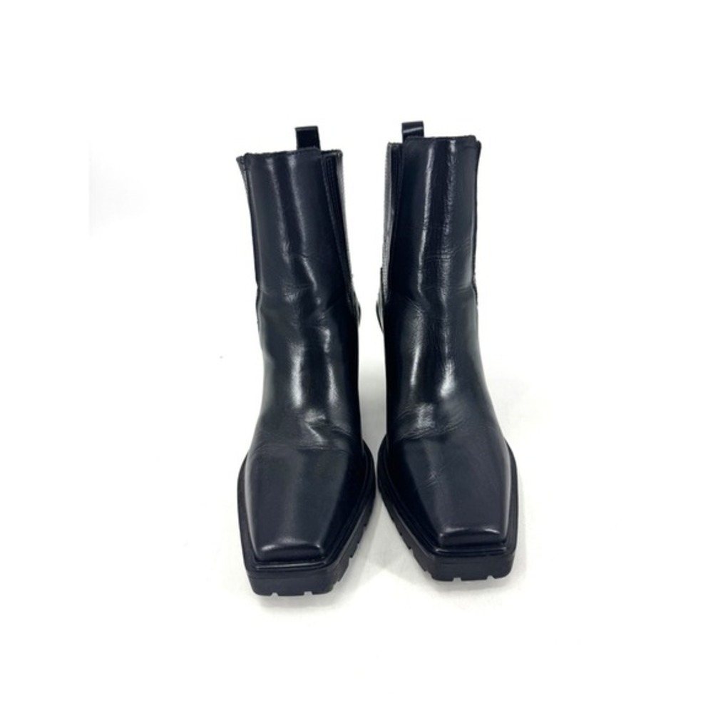 Vince Camuto Aresse Black Leather Square Toe Block Heel Ankle Boots Womens‎ 7.5M - Picture 3 of 6